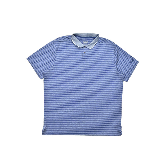 Nike Dri-FIT Men's Blue Striped Polo Shirt Regular Size XL Golf Stretch - Picture 1 of 8